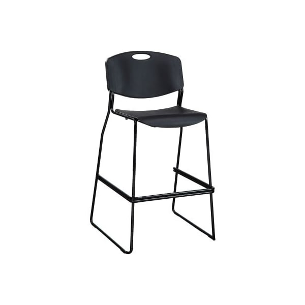 Lorell Lorell Heavy-Duty Bistro Stacking Chairs - Black - Set of 2 - LLR62535