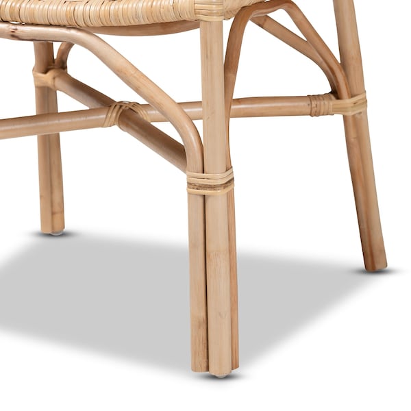 Baxton Studio Damani Modern Bohemian Natural Brown Finished Rattan Dining Chair - 205-12673