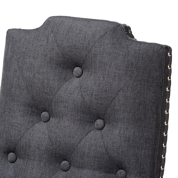 Baxton Studio Dylin Charcoal Upholstered Button Tufted Wood Dining Chair, PK2 - 155-9113