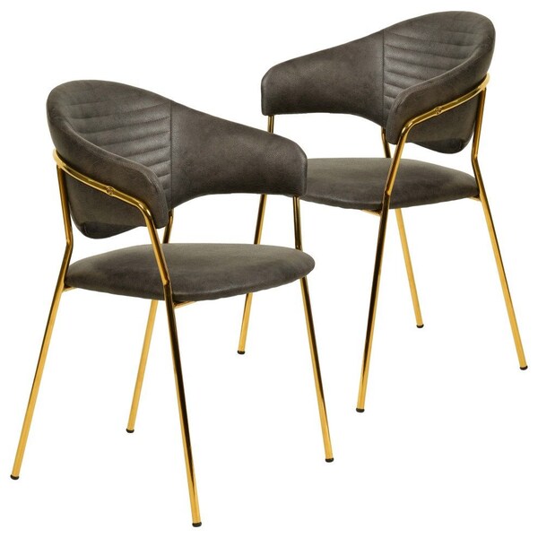 Leisuremod Bella Collection Modern Dining Chair in Charcoal, 2PK - BC21CH2