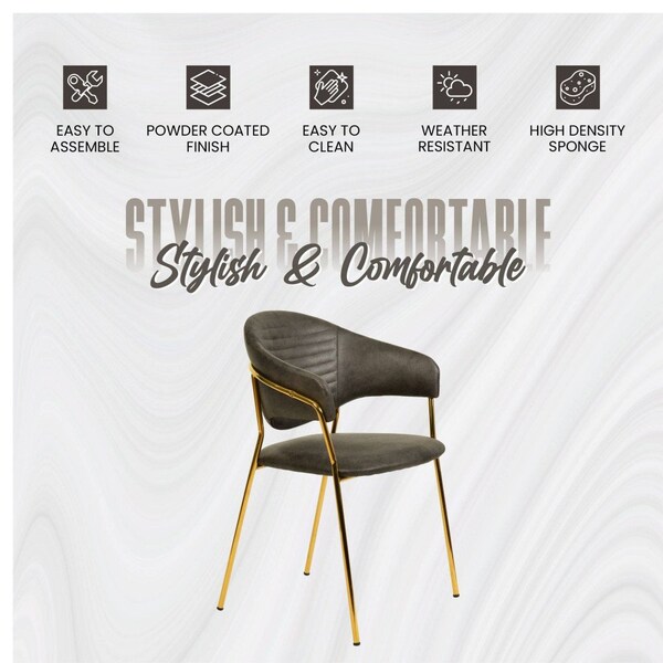Leisuremod Bella Collection Modern Dining Chair in Charcoal, 2PK - BC21CH2