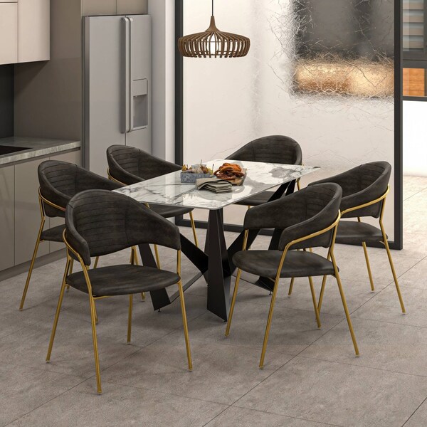 Leisuremod Bella Collection Modern Dining Chair in Charcoal, 2PK - BC21CH2