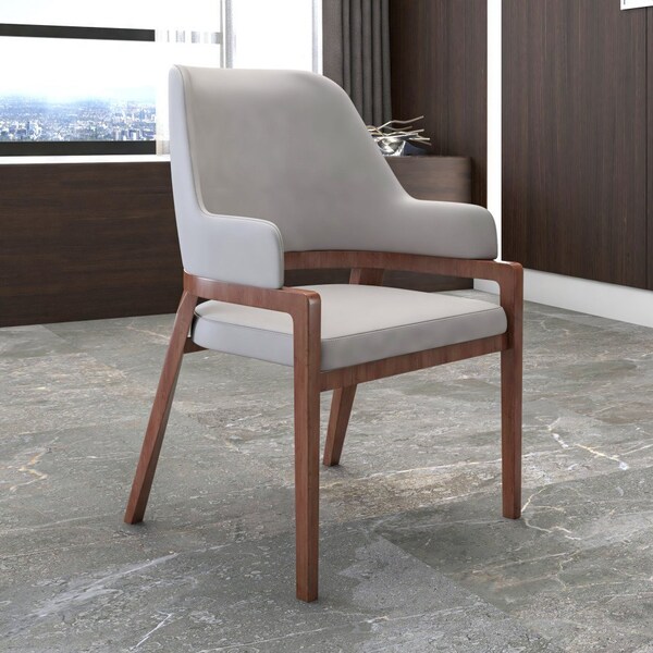 Leisuremod Ethora Collection Modern Wooden Dining Chair in Light Taupe - EC22LT