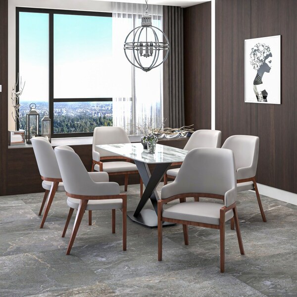 Leisuremod Ethora Collection Modern Wooden Dining Chair in Light Taupe - EC22LT