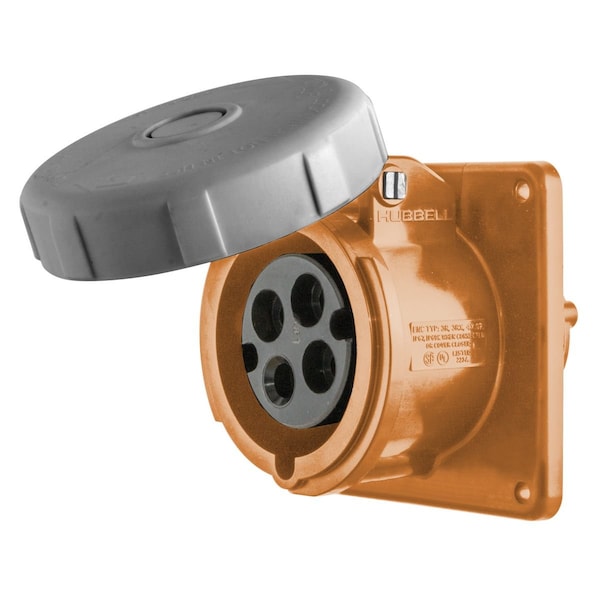 Hubbell IEC Pin and Sleeve Receptacle, 30A, 250V - HBL430R12W