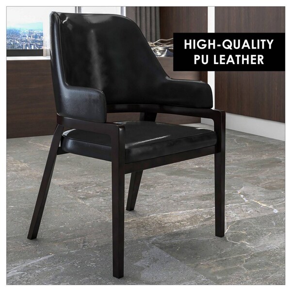 Leisuremod Ethora Collection Modern Wooden Dining Chair in Black, 4PK - EC22BL4