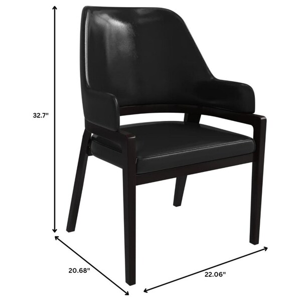 Leisuremod Ethora Collection Modern Wooden Dining Chair in Black, 4PK - EC22BL4
