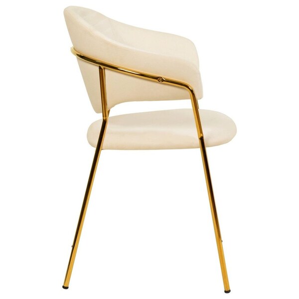 Leisuremod Bella Collection Modern Dining Chair in Off White, 4PK - BC21OW4