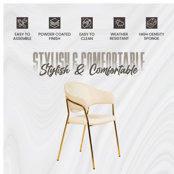 Leisuremod Bella Collection Modern Dining Chair in Off White, 4PK - BC21OW4