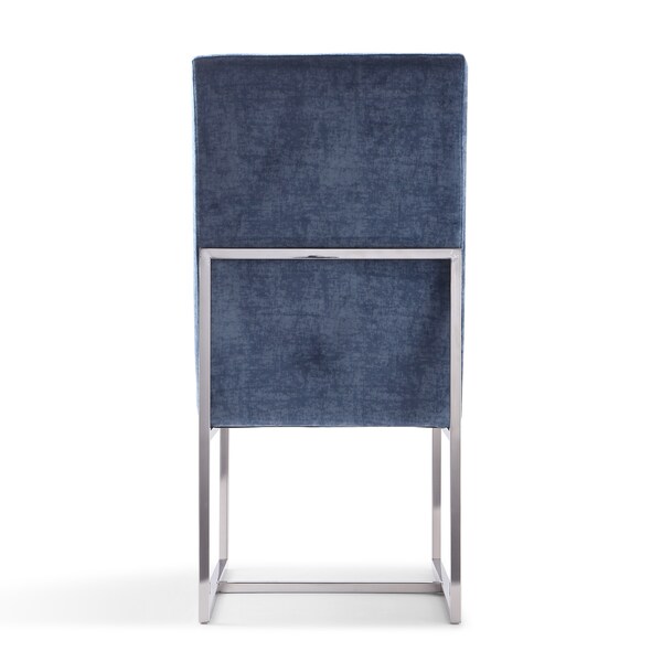 Manhattan Comfort Element Velvet Dining Chair in Blue - DC030-BL