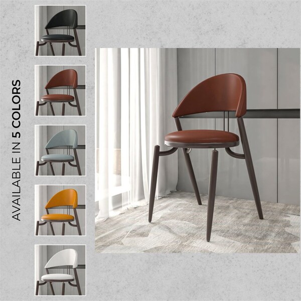 Leisuremod Venice Collection Modern Dining Chair In Black in Dark Brown, 4PK - VC49DBR4