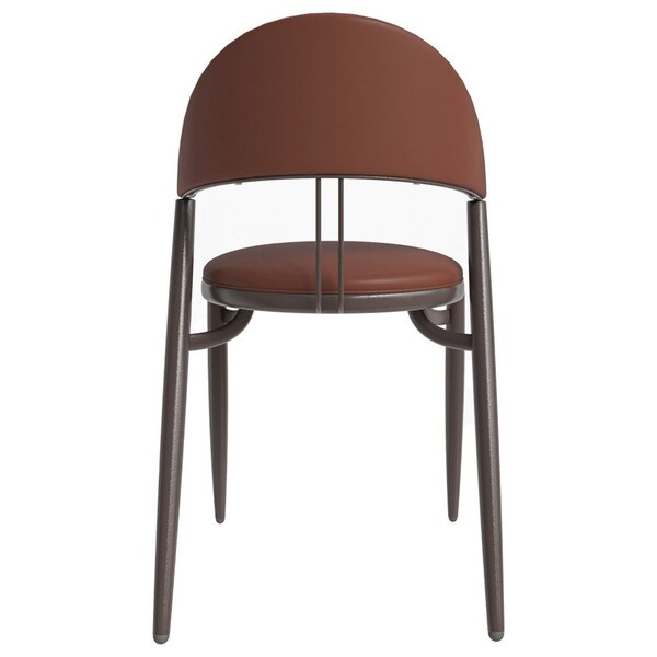 Leisuremod Venice Collection Modern Dining Chair In Black in Dark Brown, 4PK - VC49DBR4