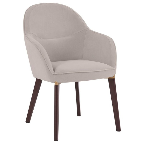 Leisuremod Elias Dining Chair Upholstered in Leather Velvet and Powder Coated Iron Legs - EDC21LGR
