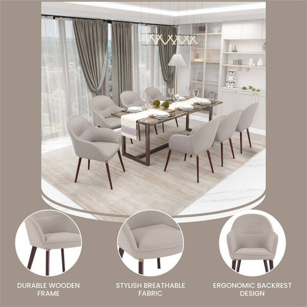 Leisuremod Elias Dining Chair Upholstered in Leather Velvet and Powder Coated Iron Legs - EDC21LGR