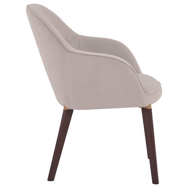 Leisuremod Elias Dining Chair Upholstered in Leather Velvet and Powder Coated Iron Legs - EDC21LGR