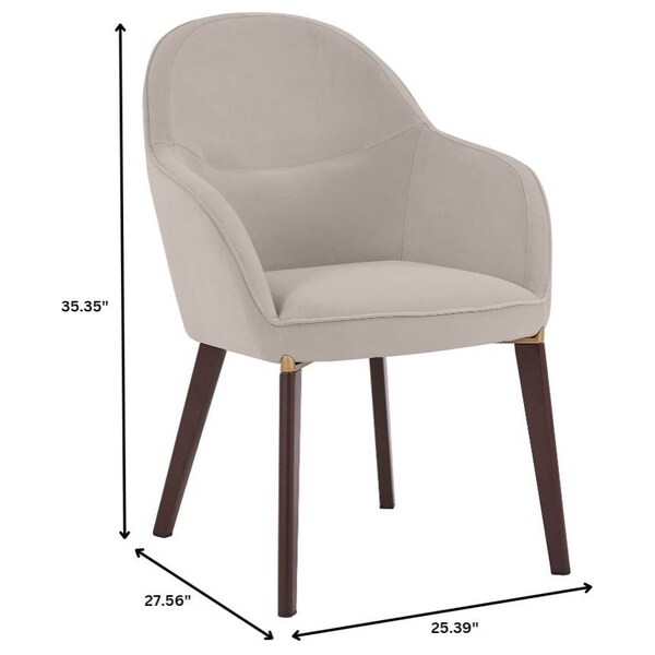 Leisuremod Elias Dining Chair Upholstered in Leather Velvet and Powder Coated Iron Legs - EDC21LGR
