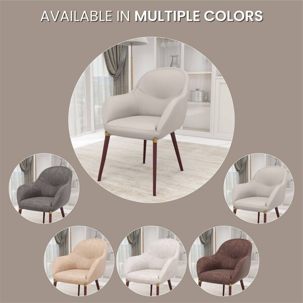 Leisuremod Elias Dining Chair Upholstered in Leather Velvet and Powder Coated Iron Legs - EDC21LGR