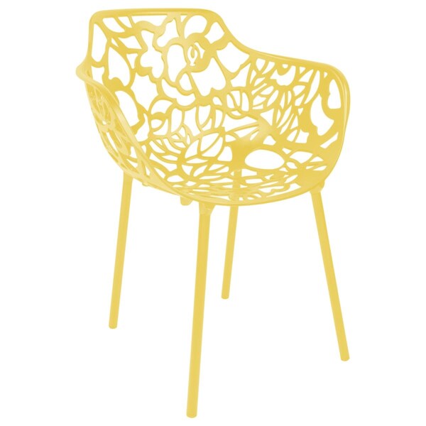 Kd Americana 31.5 x 24.5 x 21.5 in. Modern Devon Aluminum Chair, Yellow - KD3042445