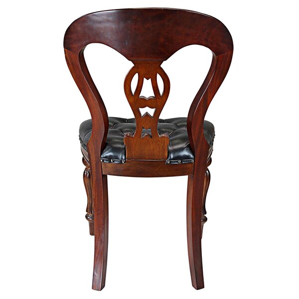 Design Toscano Simsbury Manor Leather Side Chair - AF1060
