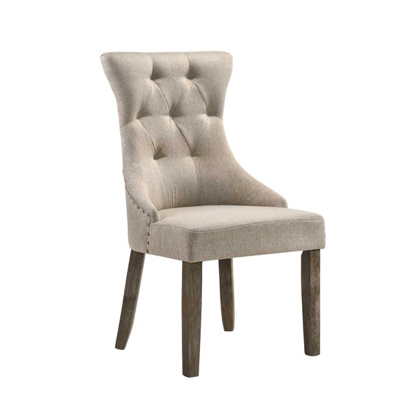 Acme Upholstered Dining Side Chair in Reclaimed Gray, 2PK - ER-0108GY