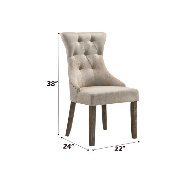 Acme Upholstered Dining Side Chair in Reclaimed Gray, 2PK - ER-0108GY