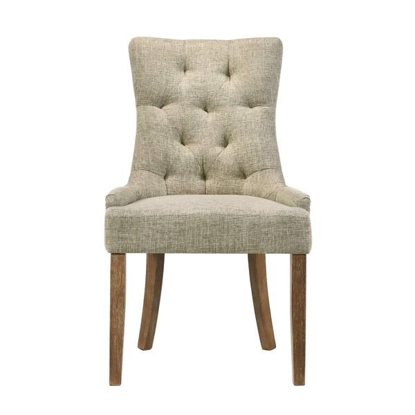 Acme Fabric Tufted Nail-Head Trim Side Chair in Beige - ER-0178BE