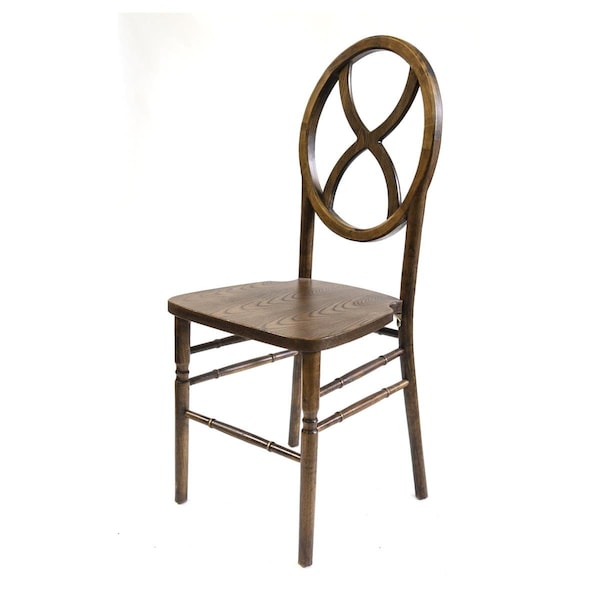 Commercial Seating Products W-411-VR-SandGlass-RDDW Veronique Series Stackable Sand Glass Wood Dining Chair - Dark Walnut - W-411-VR-SANDGLASS-RDDW-WEB1