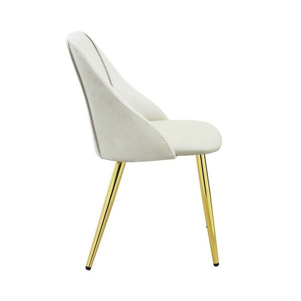 Acme Dining Side Chair in White and Gold, 2PK - ER-0138WH