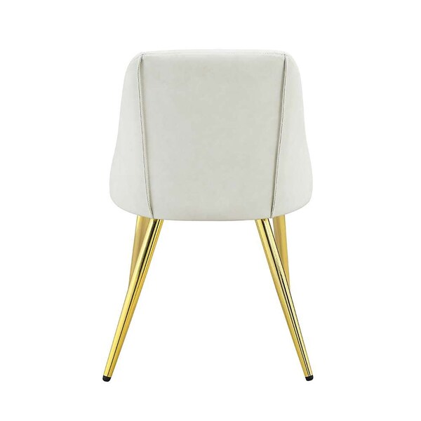 Acme Dining Side Chair in White and Gold, 2PK - ER-0138WH