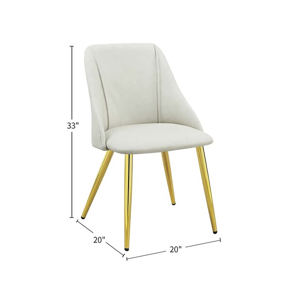 Acme Dining Side Chair in White and Gold, 2PK - ER-0138WH