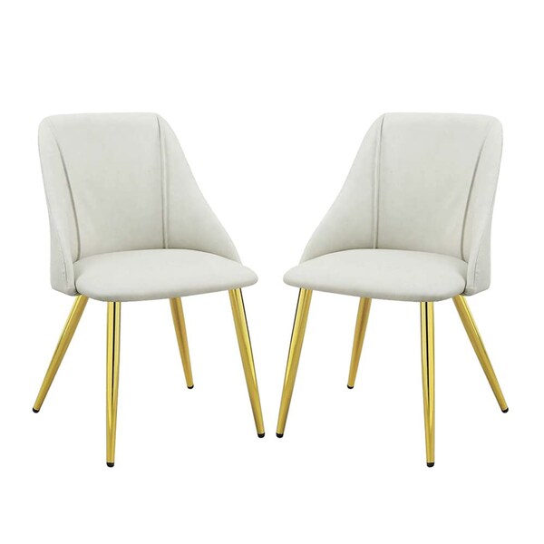 Acme Dining Side Chair in White and Gold, 2PK - ER-0138WH