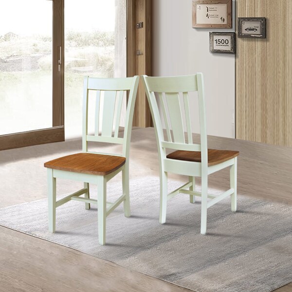 International Concepts Set of Two San Remo SplatBack Dining Chairs, Hickory/Shell, 2PK - CI79-10P
