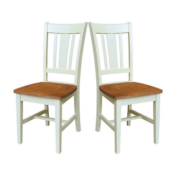 International Concepts Set of Two San Remo SplatBack Dining Chairs, Hickory/Shell, 2PK - CI79-10P