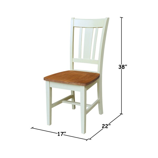 International Concepts Set of Two San Remo SplatBack Dining Chairs, Hickory/Shell, 2PK - CI79-10P