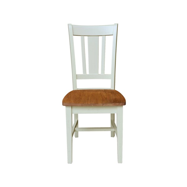 International Concepts Set of Two San Remo SplatBack Dining Chairs, Hickory/Shell, 2PK - CI79-10P