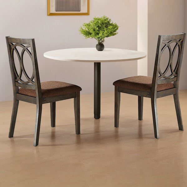 Acme Wooden Upholstered Dining Side Chair in Brown and Espresso Espresso - ER-036BN