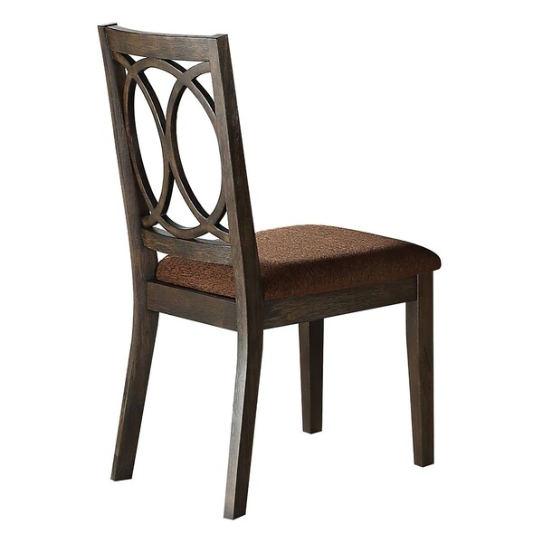 Acme Wooden Upholstered Dining Side Chair in Brown and Espresso Espresso - ER-036BN