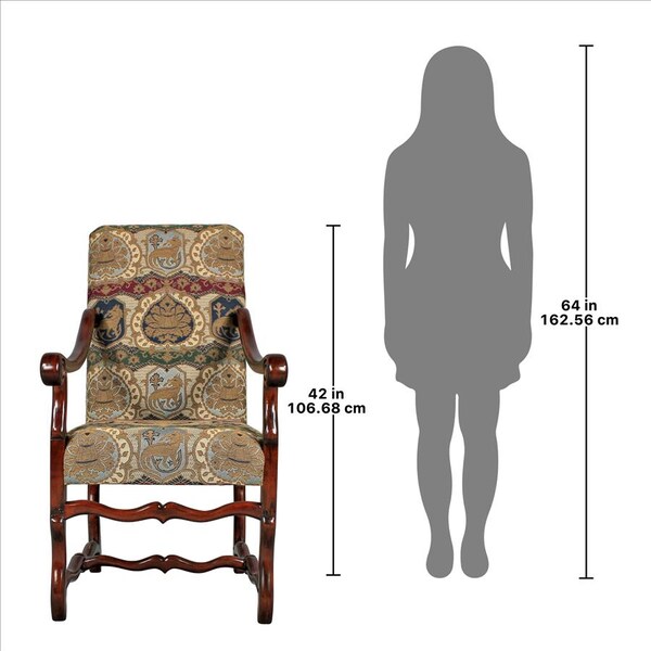Design Toscano Chateau DuMonde Coat of Arms Dining Arm Chair - AF51195