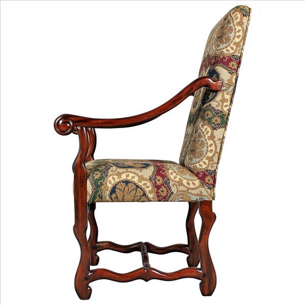 Design Toscano Chateau DuMonde Coat of Arms Dining Arm Chair - AF51195