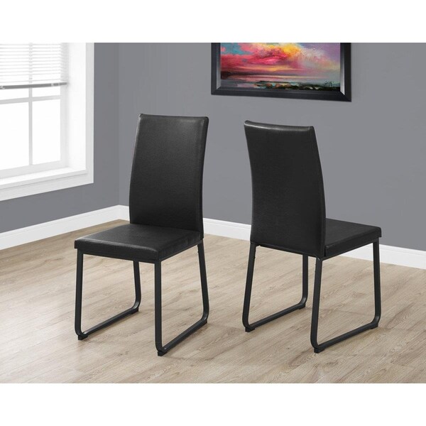 Daphnes Dinnette 38 in. Monarch Dining Chair - Black, 2 Pieces - DA2618118