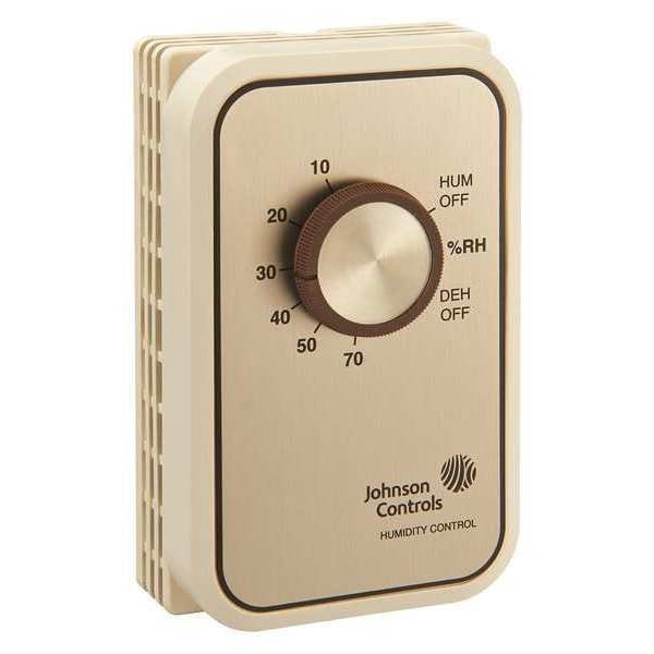 Johnson Controls Humidistat, 0-70%, 120/208/240V AC, SPDT - W43A-14C