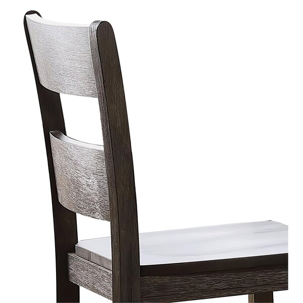 Acme Wood Counter Height Dining Chair in Distressed Walnut, 2PK - ER-0212WL
