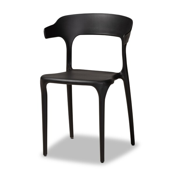 Baxton Studio Gould Modern Transtional Black Plastic Dining Chair Set (4PC) - 193-4PC-12024-ZORO