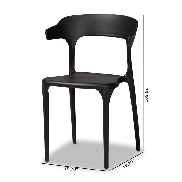 Baxton Studio Gould Modern Transtional Black Plastic Dining Chair Set (4PC) - 193-4PC-12024-ZORO