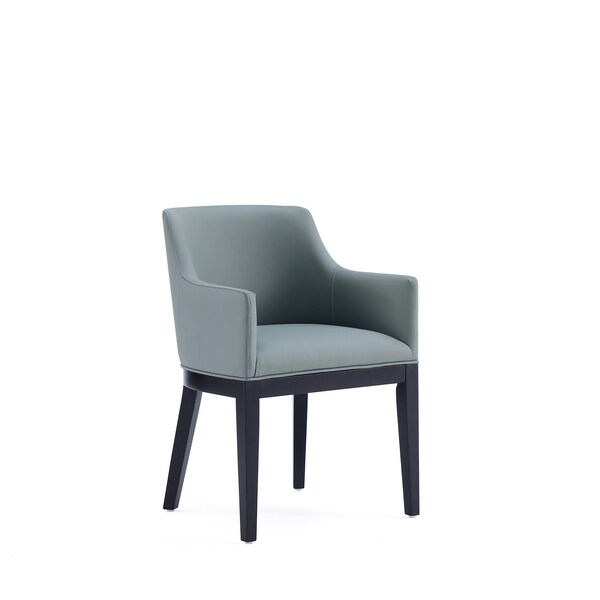 Manhattan Comfort Gansevoort Faux Leather Dining Armchair in Pewter - DC051AR-PT