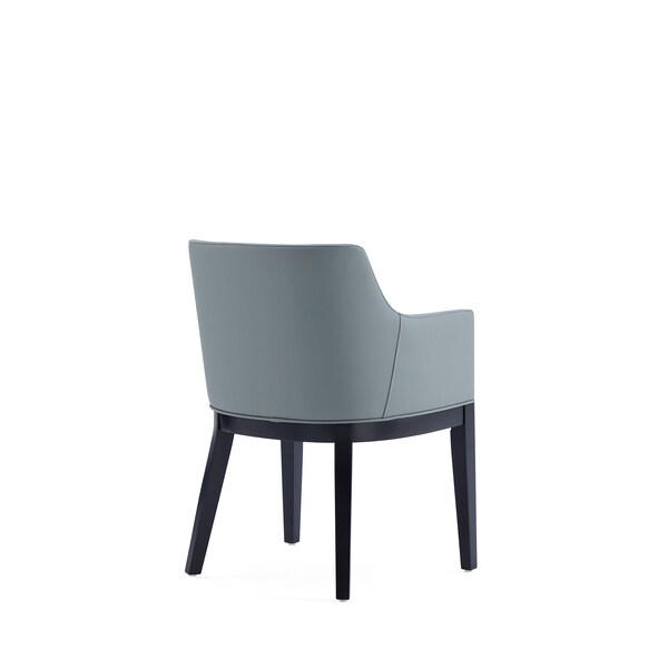 Manhattan Comfort Gansevoort Faux Leather Dining Armchair in Pewter - DC051AR-PT