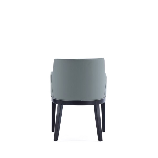 Manhattan Comfort Gansevoort Faux Leather Dining Armchair in Pewter - DC051AR-PT