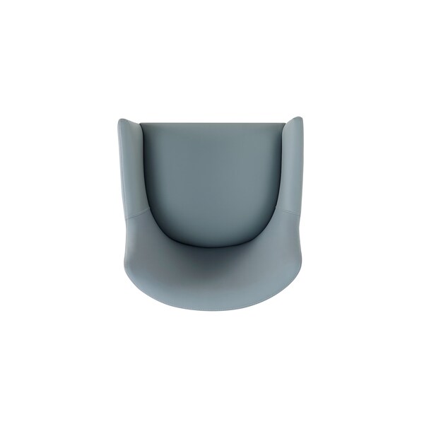 Manhattan Comfort Gansevoort Faux Leather Dining Armchair in Pewter - DC051AR-PT