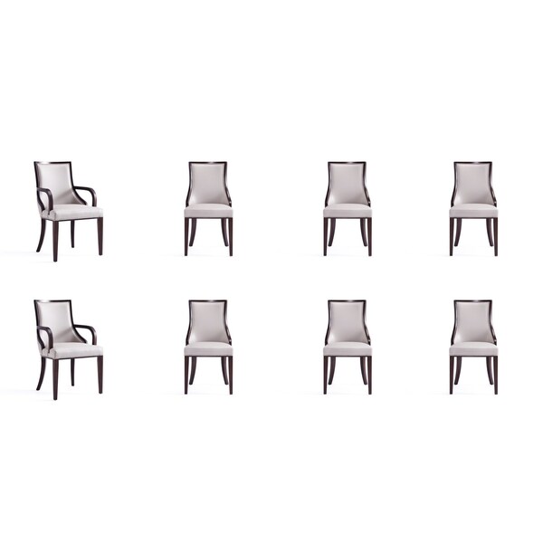 Manhattan Comfort Traditional 8-Piece Dining Chair and Armchairs for Dining Use - 6-DC048-LG