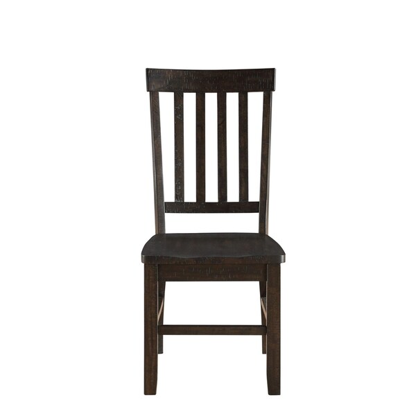 Homeroots 22 x 19 x 40 in. Rustic Walnut Wood Side Chair - Set of 2 - 347315